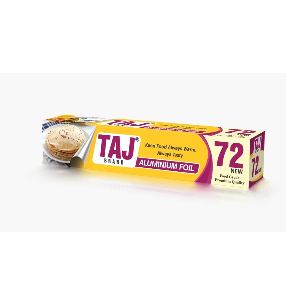 Taj Brand Aluminium Foil - 72 New (11 Microns) Food Packing, Wrap