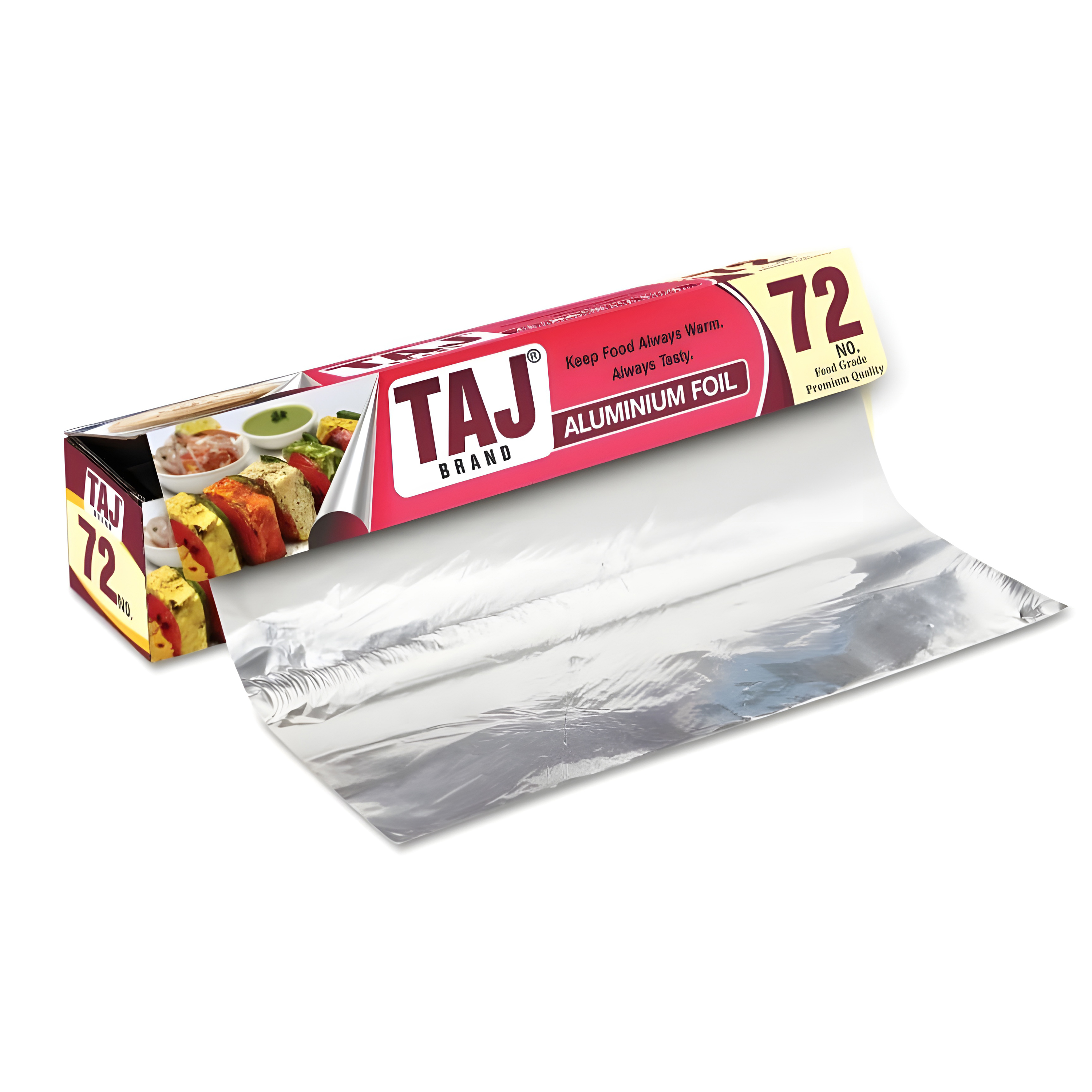 Taj Brand Aluminium Foil - 72 No (11 Microns) Food Packing, Wrap