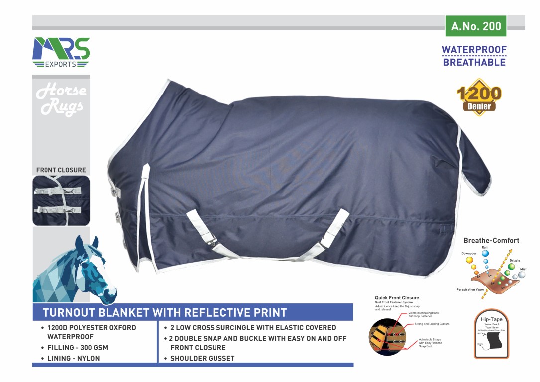 Turnout Blanket with Reflective Print