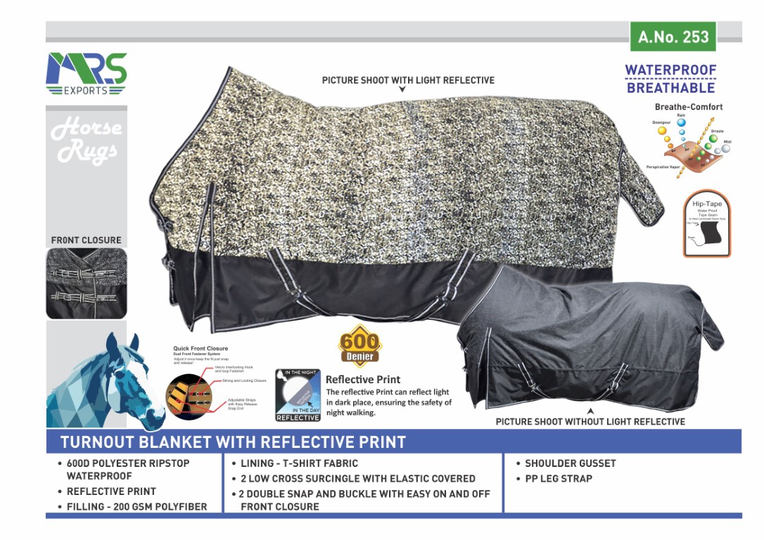 Turnout Blanket with Reflective Print