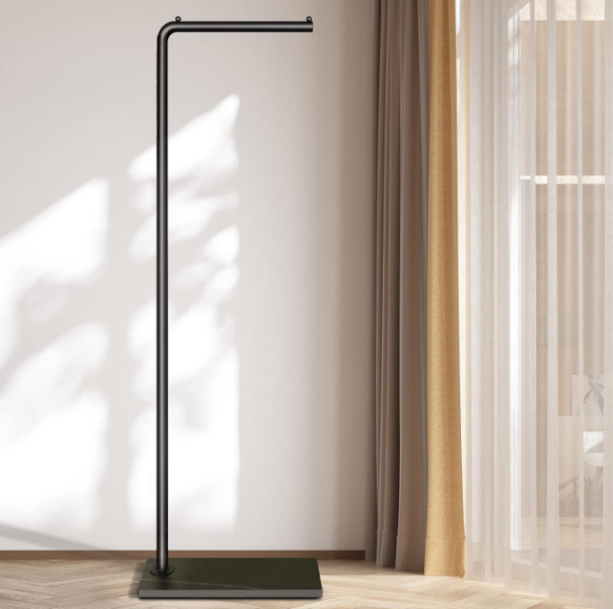 Metal Coat Rack, Modern Clothing Tree with Heavy-weight Slate Base, Small Coat Stand for Entryway/Bedroom/Hallway, Standing Plant Hanger, Matte Black