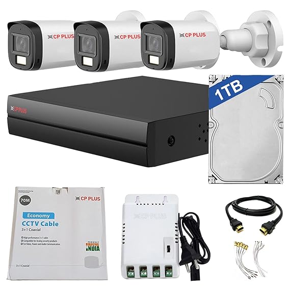 Package: 3 CP Plus Brand Camera Full Setup with Professional Installation