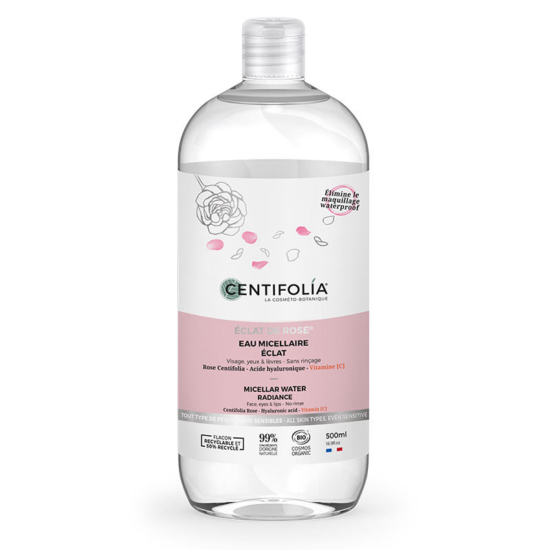 Eau micellaire éclat à la rose