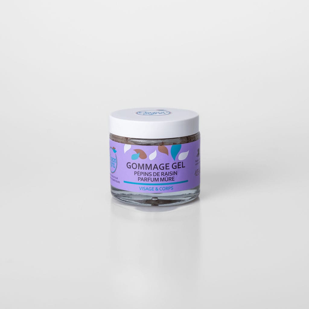 Gommage Visage & corps – gel pépins de raisin parfum Mûre – 125 ml