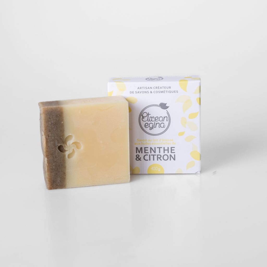 Savon au lait d’ânesse – menthe & citron