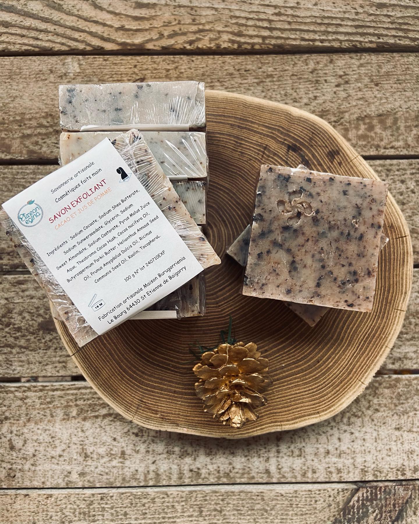 Savon exfoliant cacao & jus de pomme