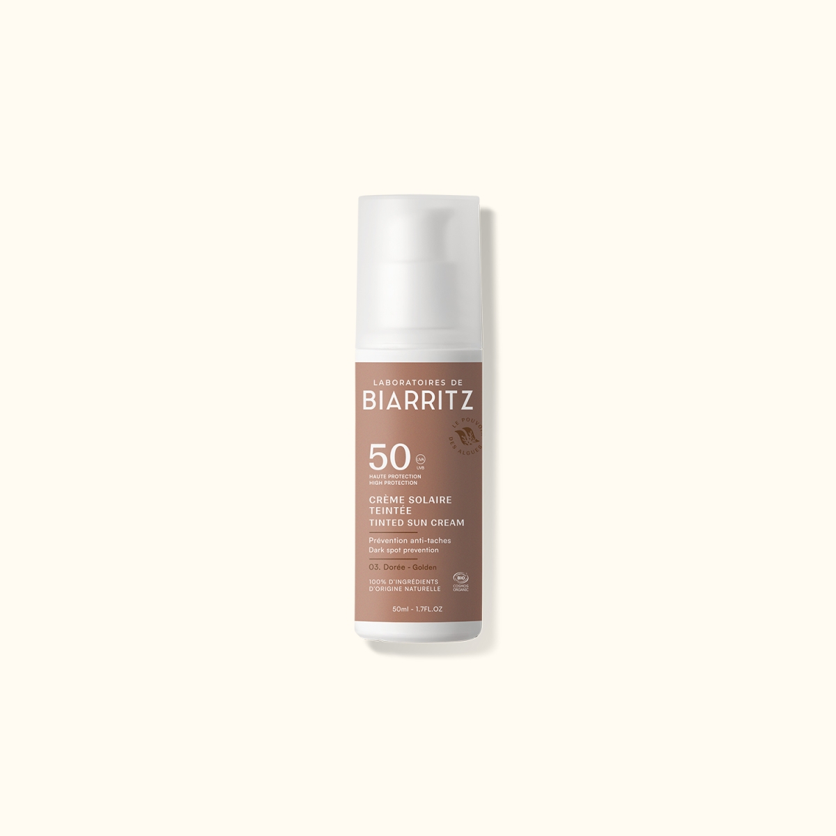 Crème solaire teintée SPF50