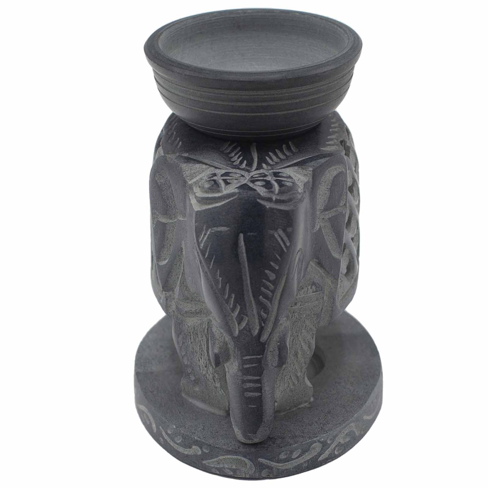 Soapstone Oil Burner  - Standing Elephant 10.5cm