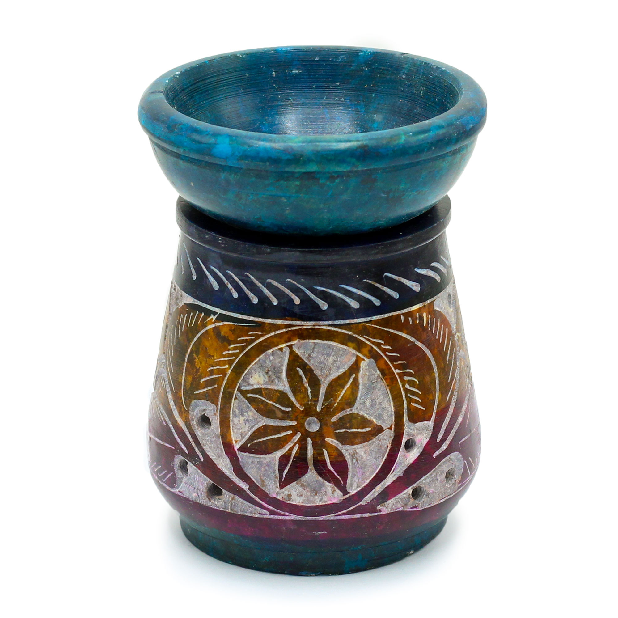 Small Coloured Soapstone Oil Burner 8cm