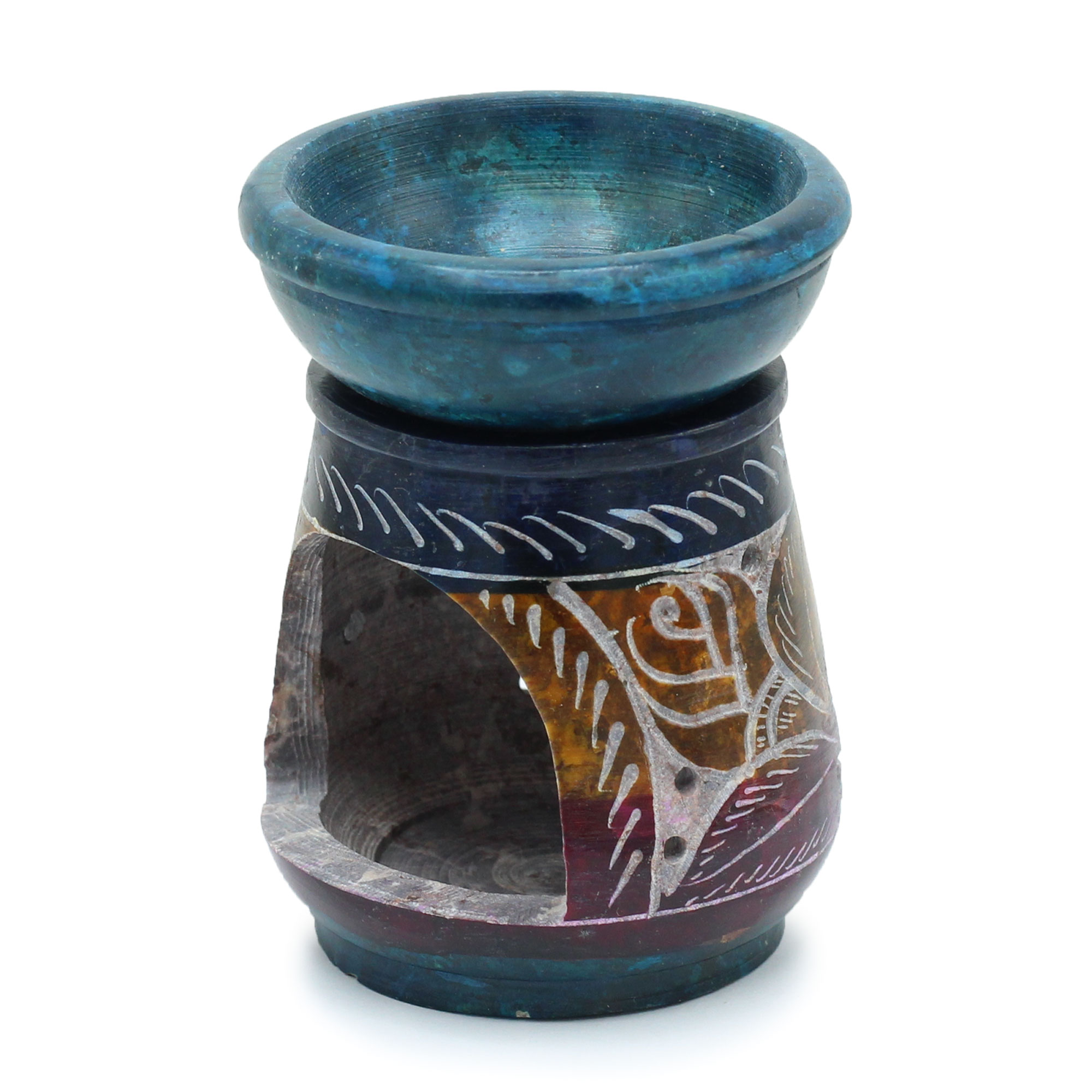 Small Coloured Soapstone Oil Burner 8cm