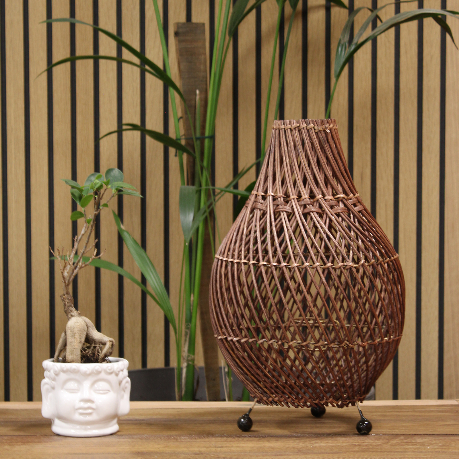 Rattan Table Lamps - Dark Brown: Unique and Elegant