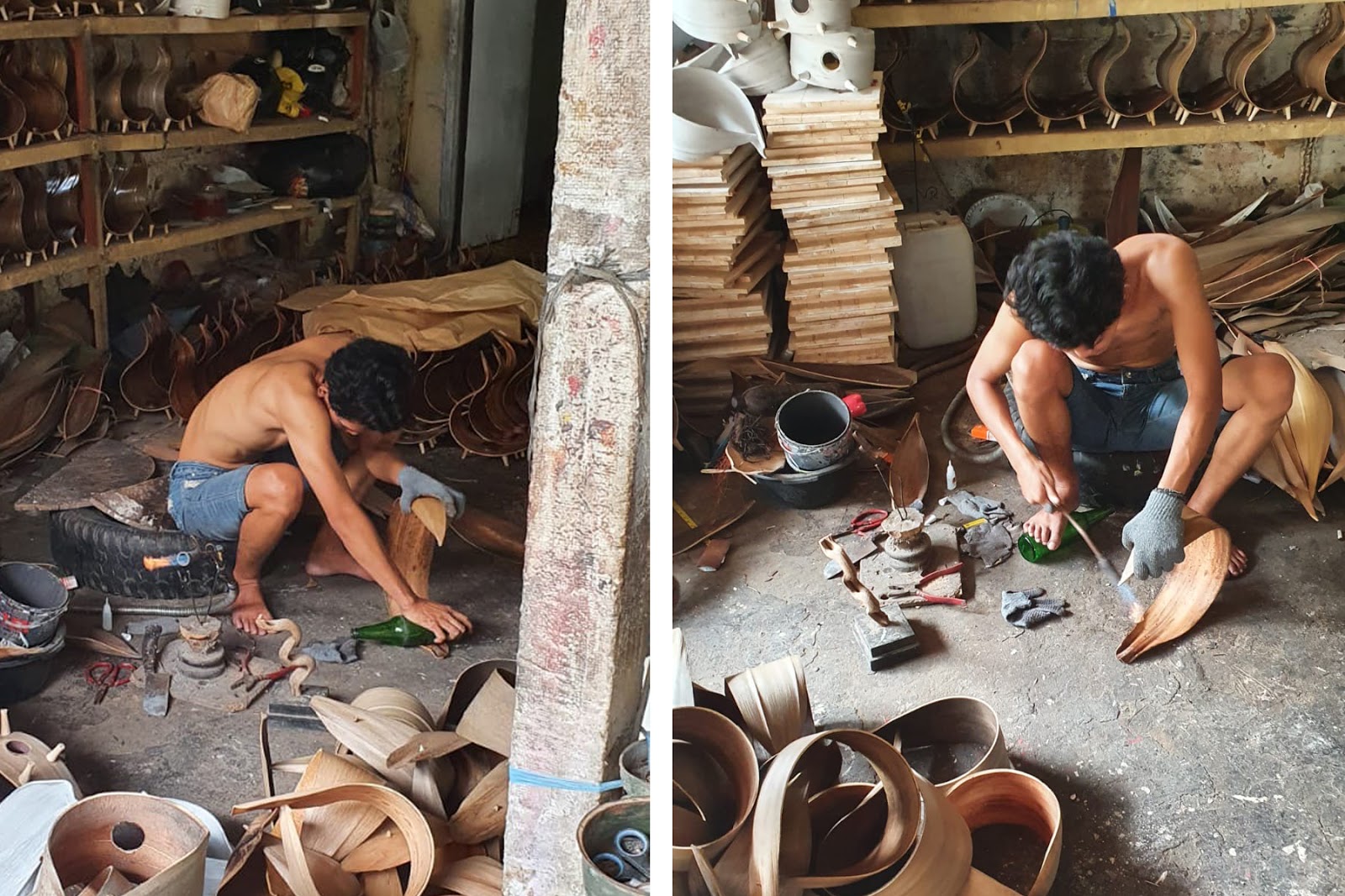 Natural Coconut Lamp Natural Wrapover