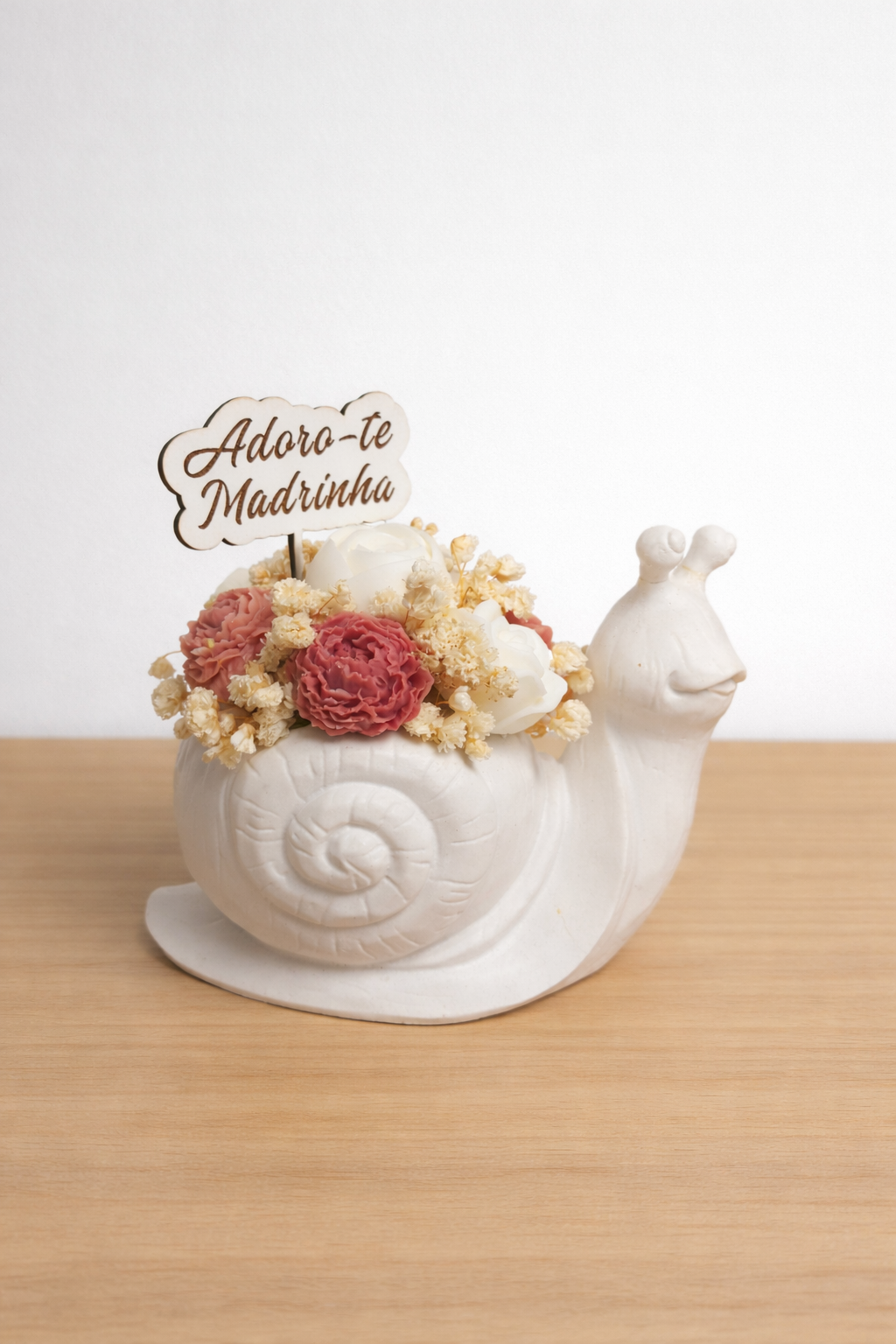 Vaso Caracol com bouquet de cera de soja