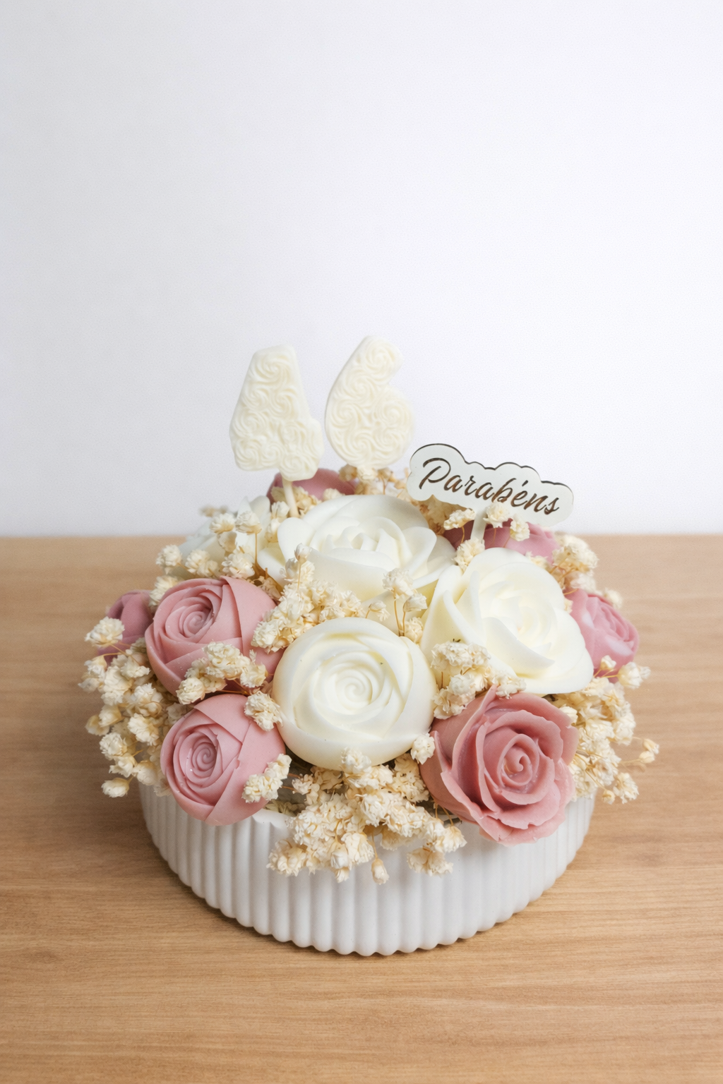 Bouquet XL Aniversário Tons Rosa Velho/Branco