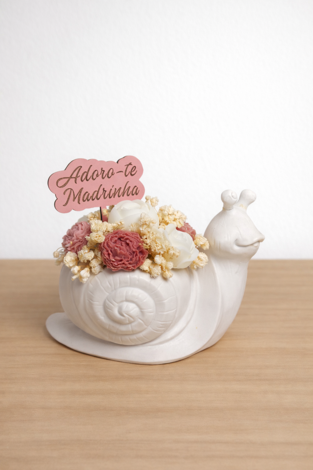 Vaso Caracol com bouquet de cera de soja