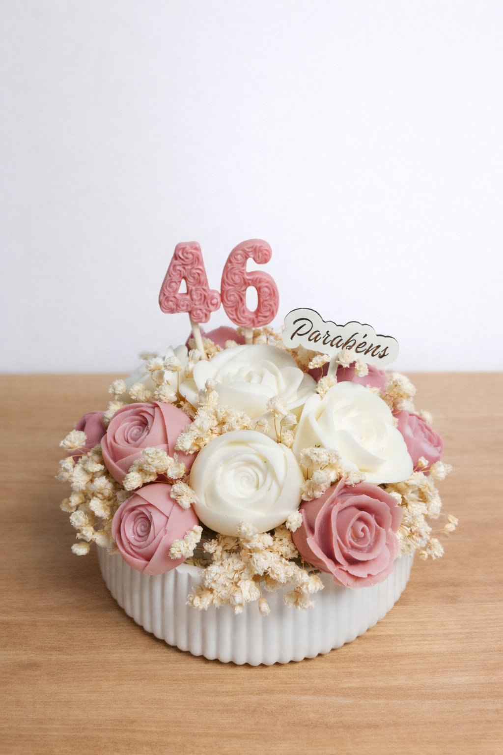 Bouquet XL Aniversário Tons Rosa Velho/Branco