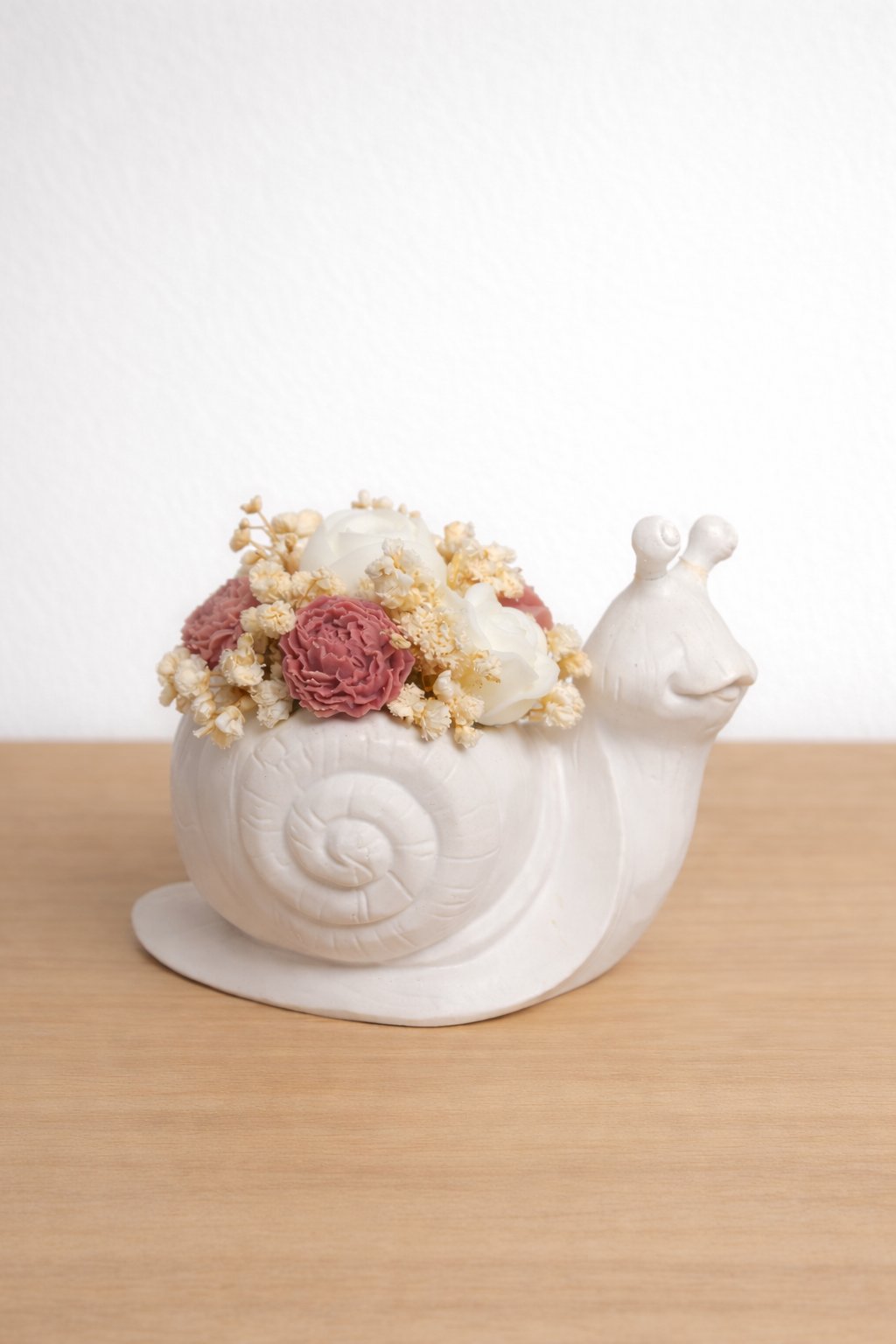 Vaso Caracol com bouquet de cera de soja