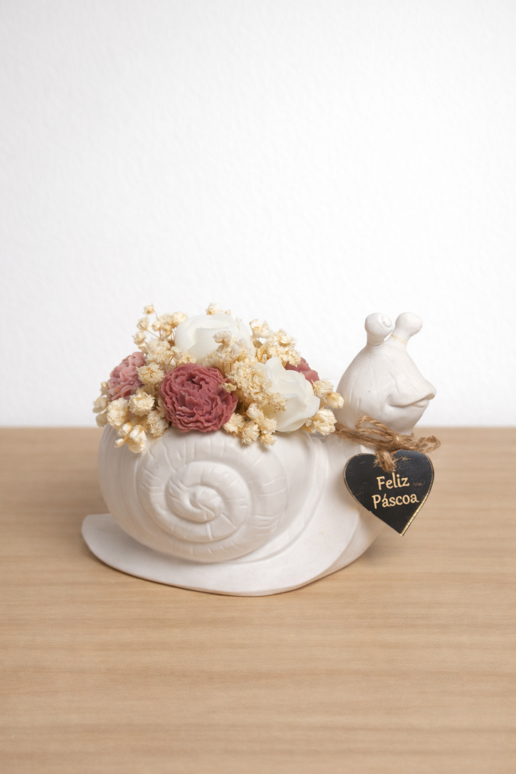 Vaso Caracol com bouquet de cera de soja