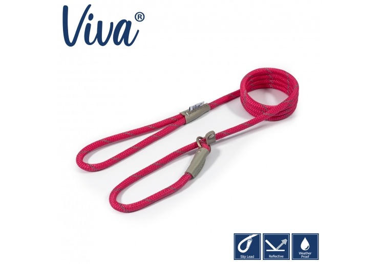 Ancol Viva Pink 1.5m x 0.8mm Reflective Slip Lead Leash