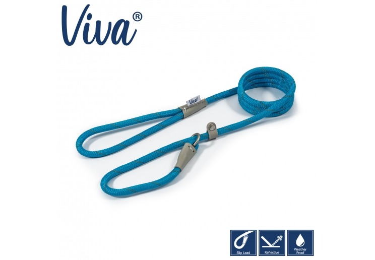 Ancol Viva Blue Reflective 1.5m x 0.8mm Slip Lead Dog Leash