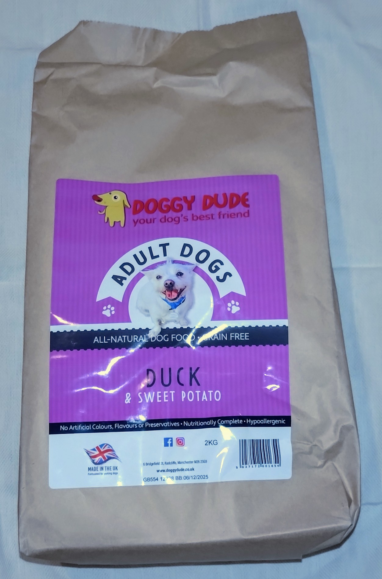 Doggydude Adult Grain Free Complete Dog Food Sample Box 7 x 80g Tasty Testing Bags