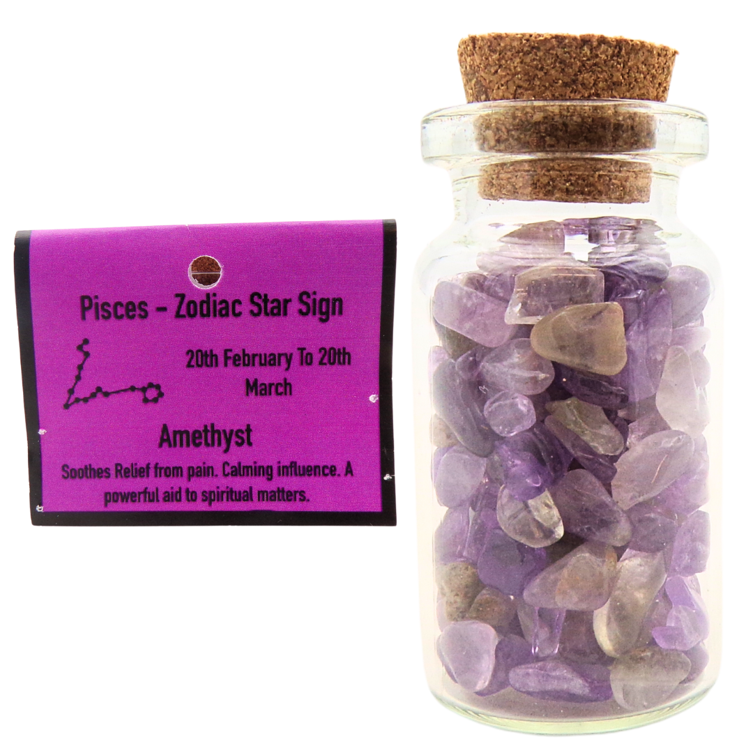Zodiac Gem Bottle Pisces - Amethyst