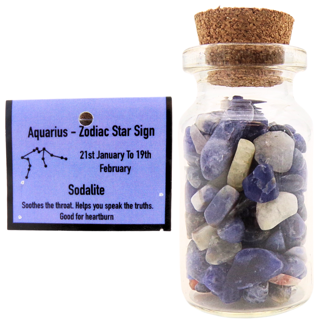 Zodiac Gem Bottle Aquarius - Sodalite