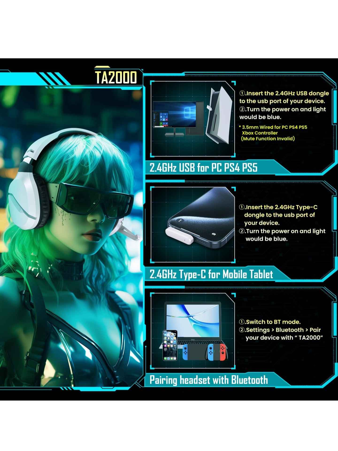 Audifonos Inalambricos TA2000