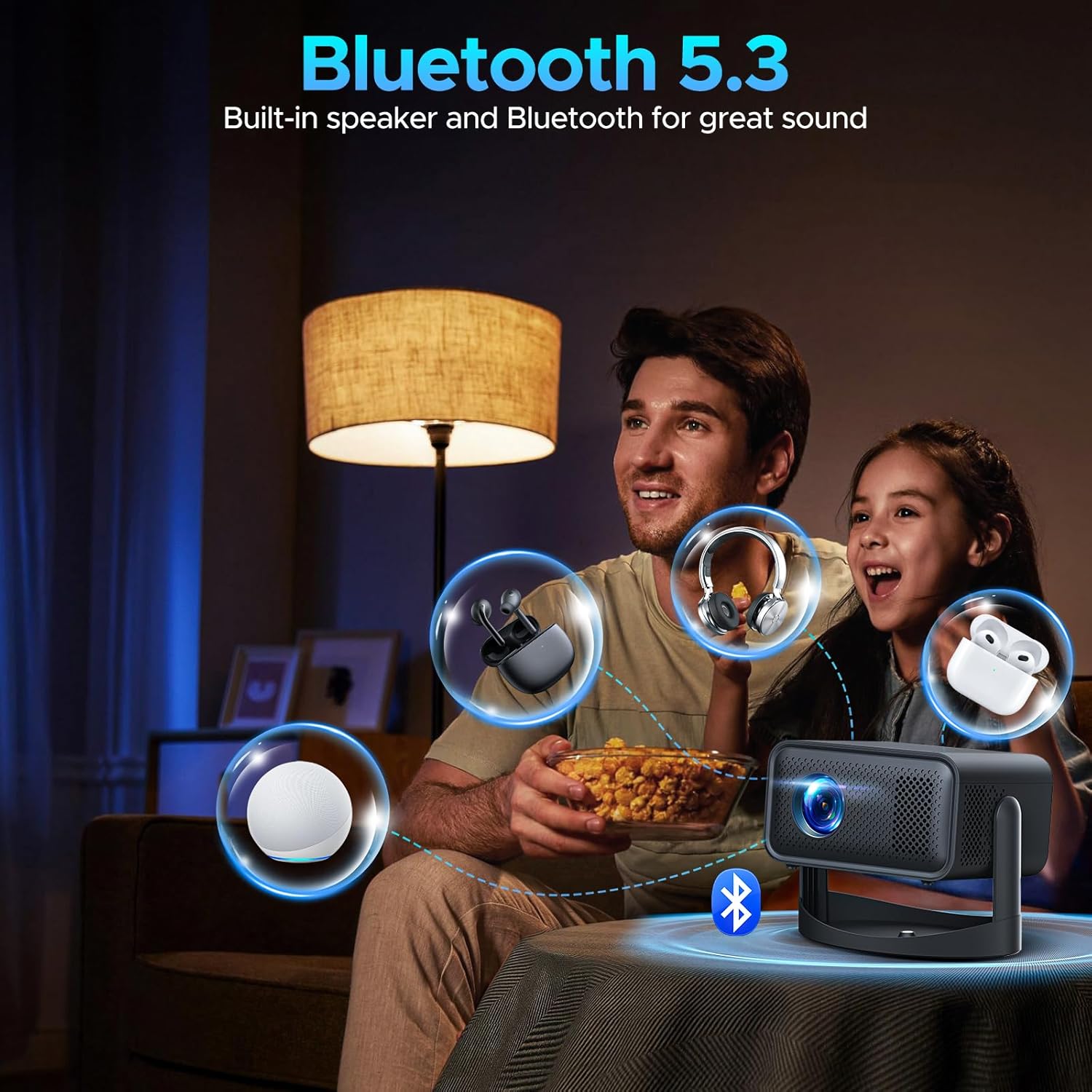 Mini Proyector Portatil con WiFi y Bluetooth – Android TV 11