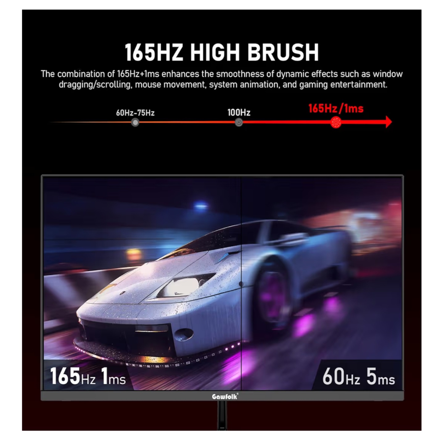 Monitor Gaming Gawfolk 27” 2K QHD 165Hz