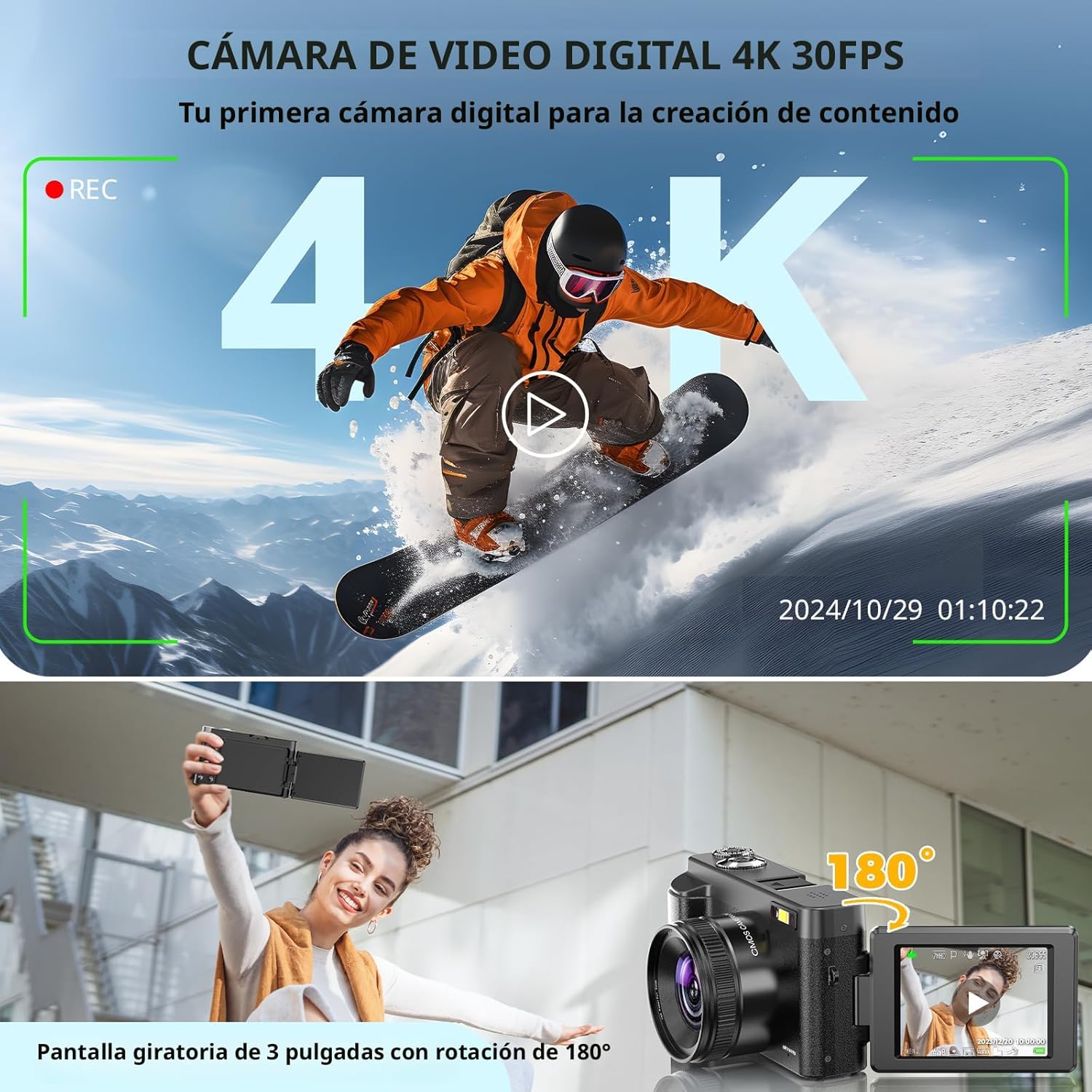 Cámara Digital 4K 48MP