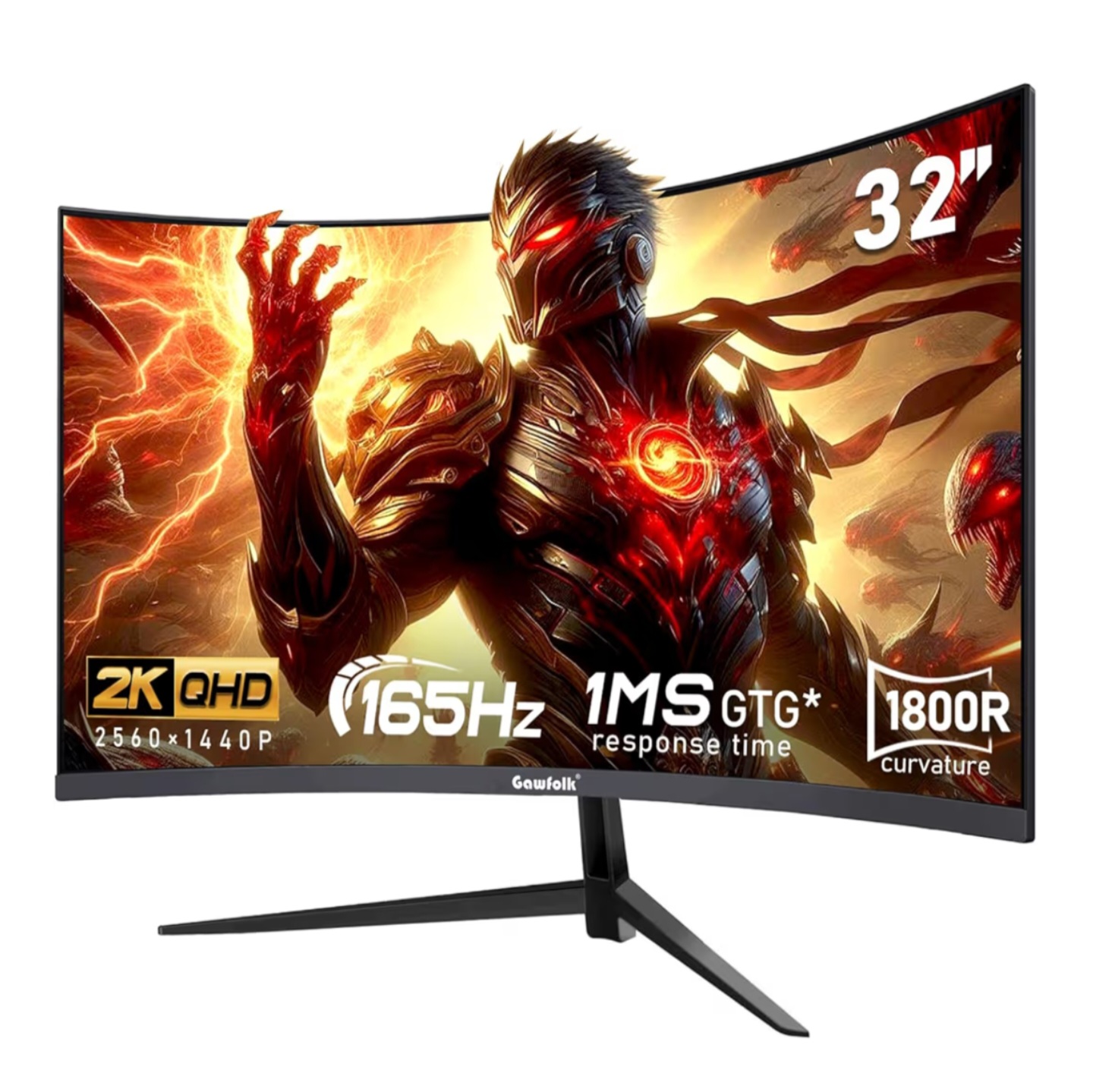 Monitor Gaming Curvo Gawfolk 32” 2K QHD 165Hz