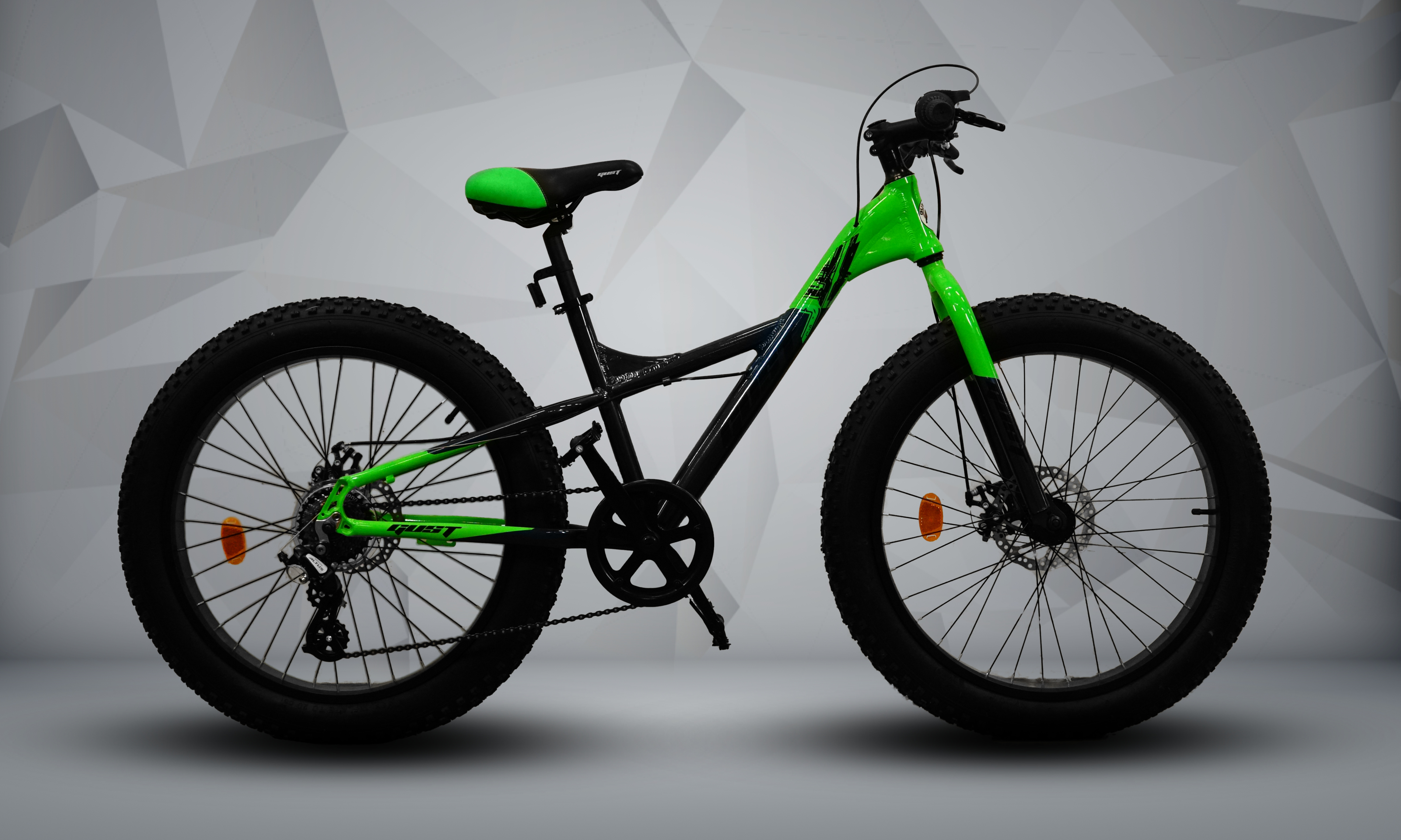 GUST 24-Inch Fat Tire Mountain Bike | 7-Speed, Disc Brakes, Off-Road Adult Bicycle