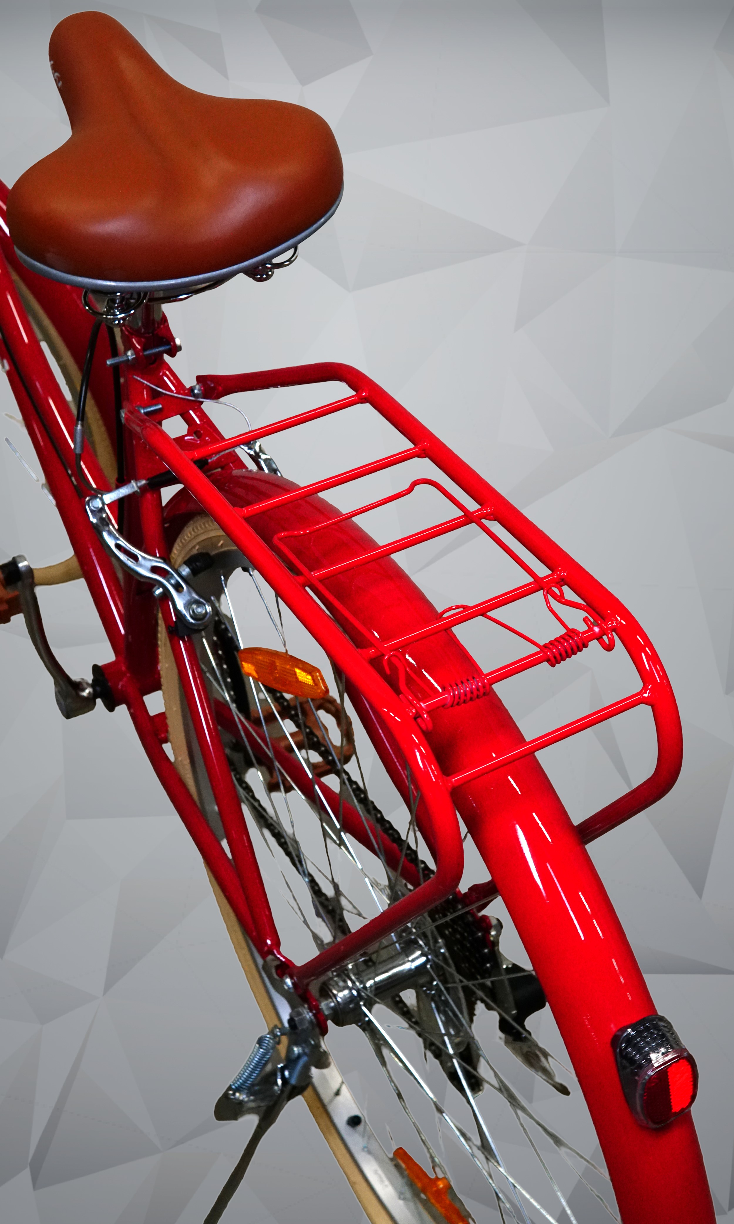 JUHI Women’s Metropolitan City Bike | 6-Speed Hybrid, 700C Wheels, Red, V-Brakes