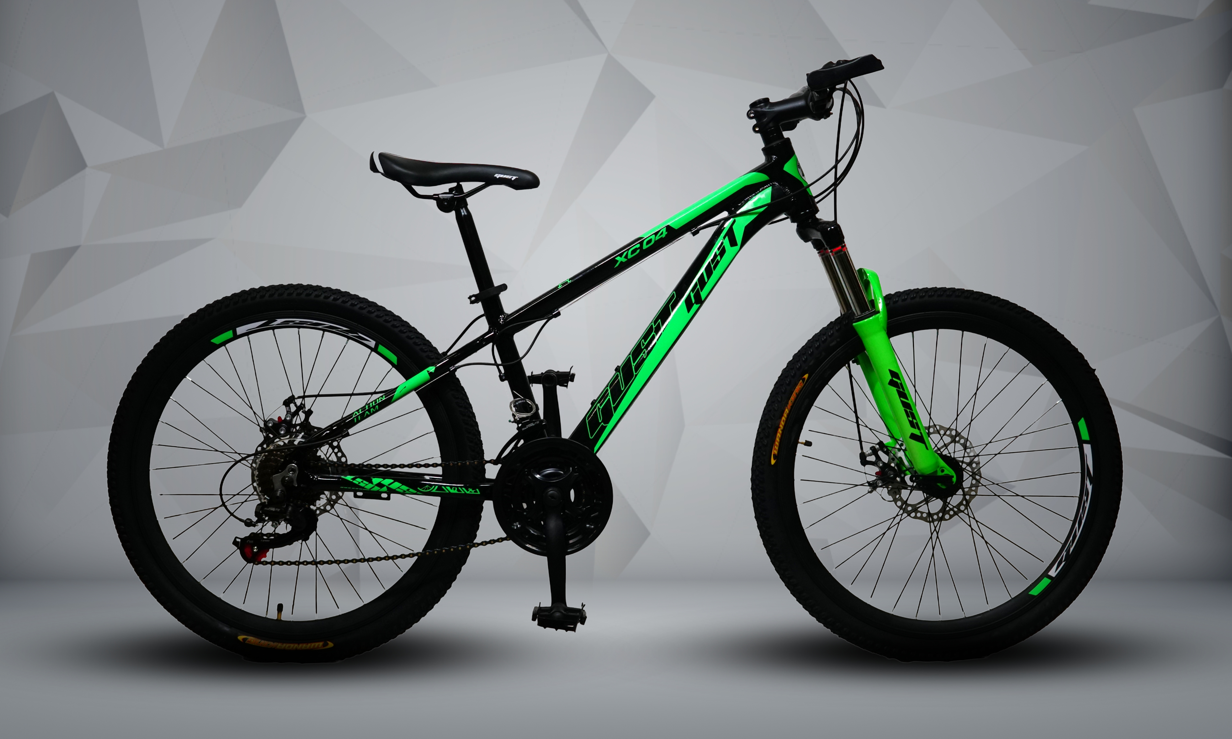 GUST 24-Inch Mountain Bike | Front Suspension, Disc Brakes, 21-Speed All-Terrain