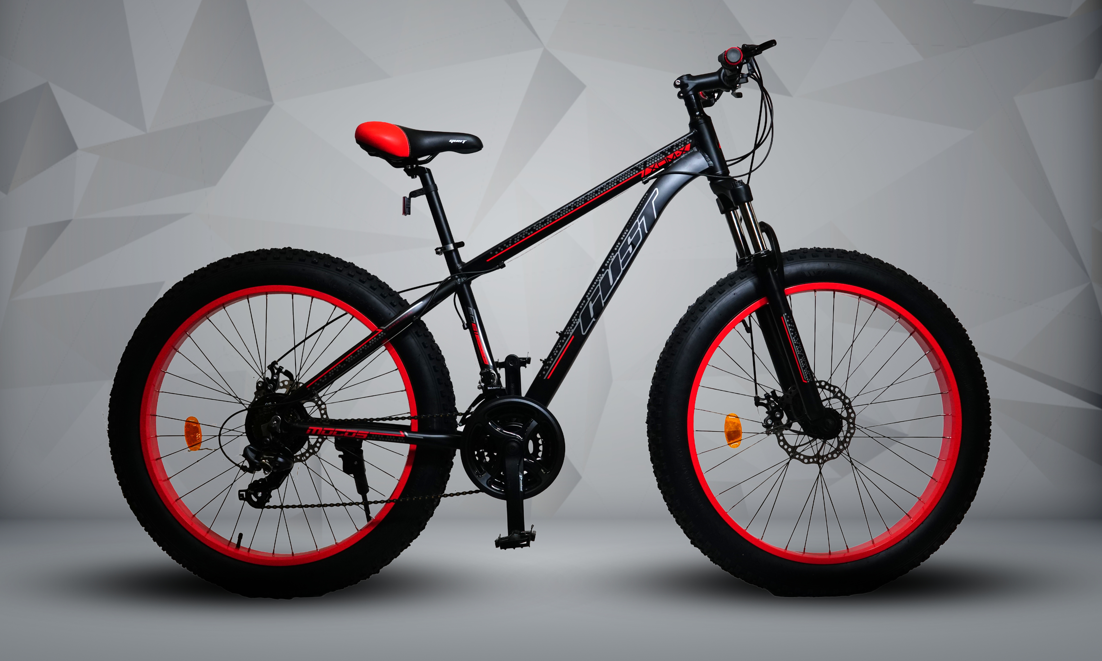 GUST 26-Inch Fat Tire Mountain Bike | 21-Speed, Front Suspension, Disc Brakes