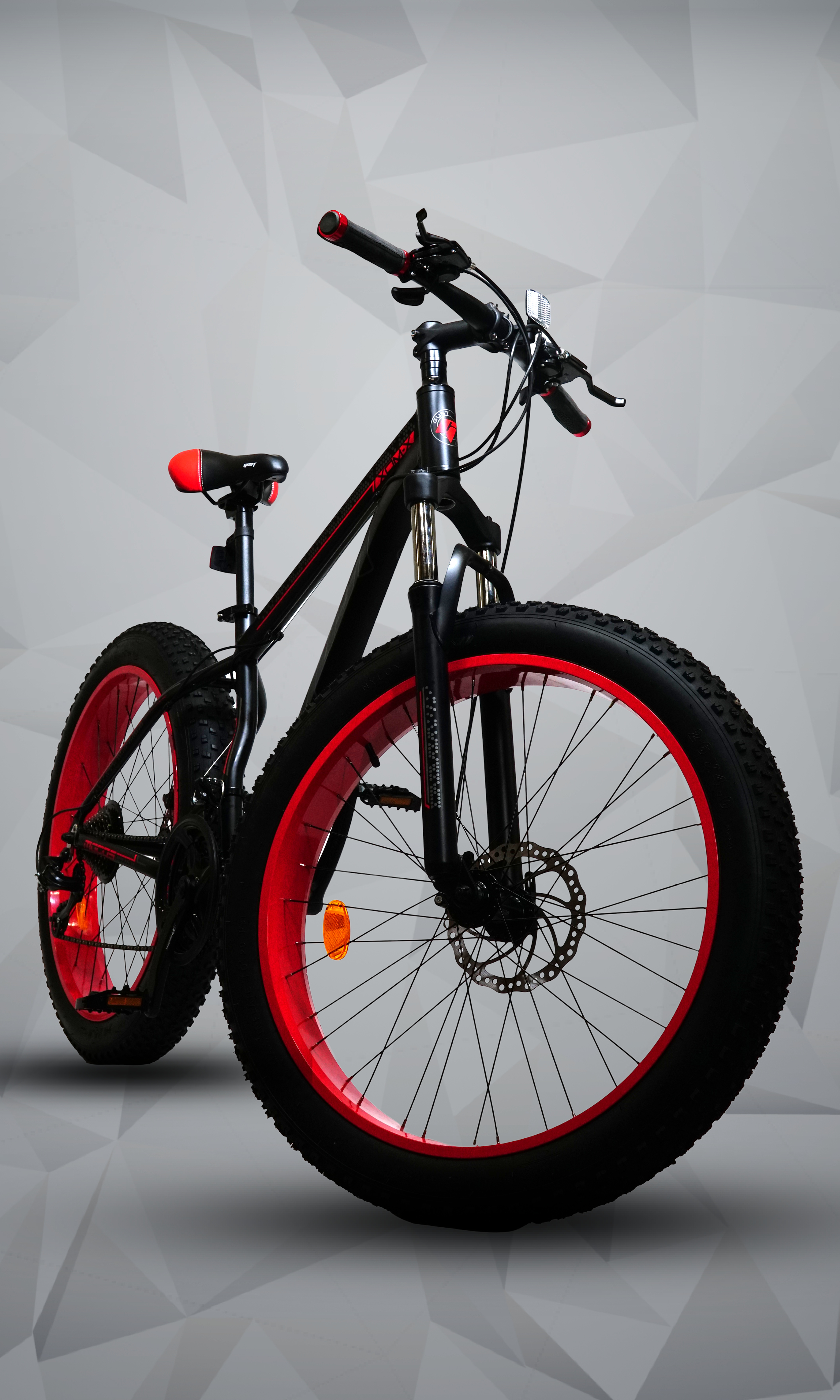 GUST 26-Inch Fat Tire Mountain Bike | 21-Speed, Front Suspension, Disc Brakes