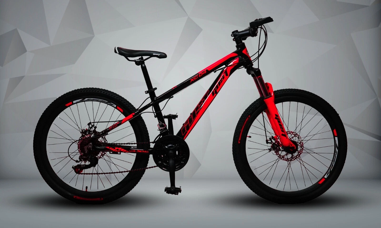 GUST 24-Inch Mountain Bike | 21-Speed, Front Suspension, Disc Brakes – Kids & Adults