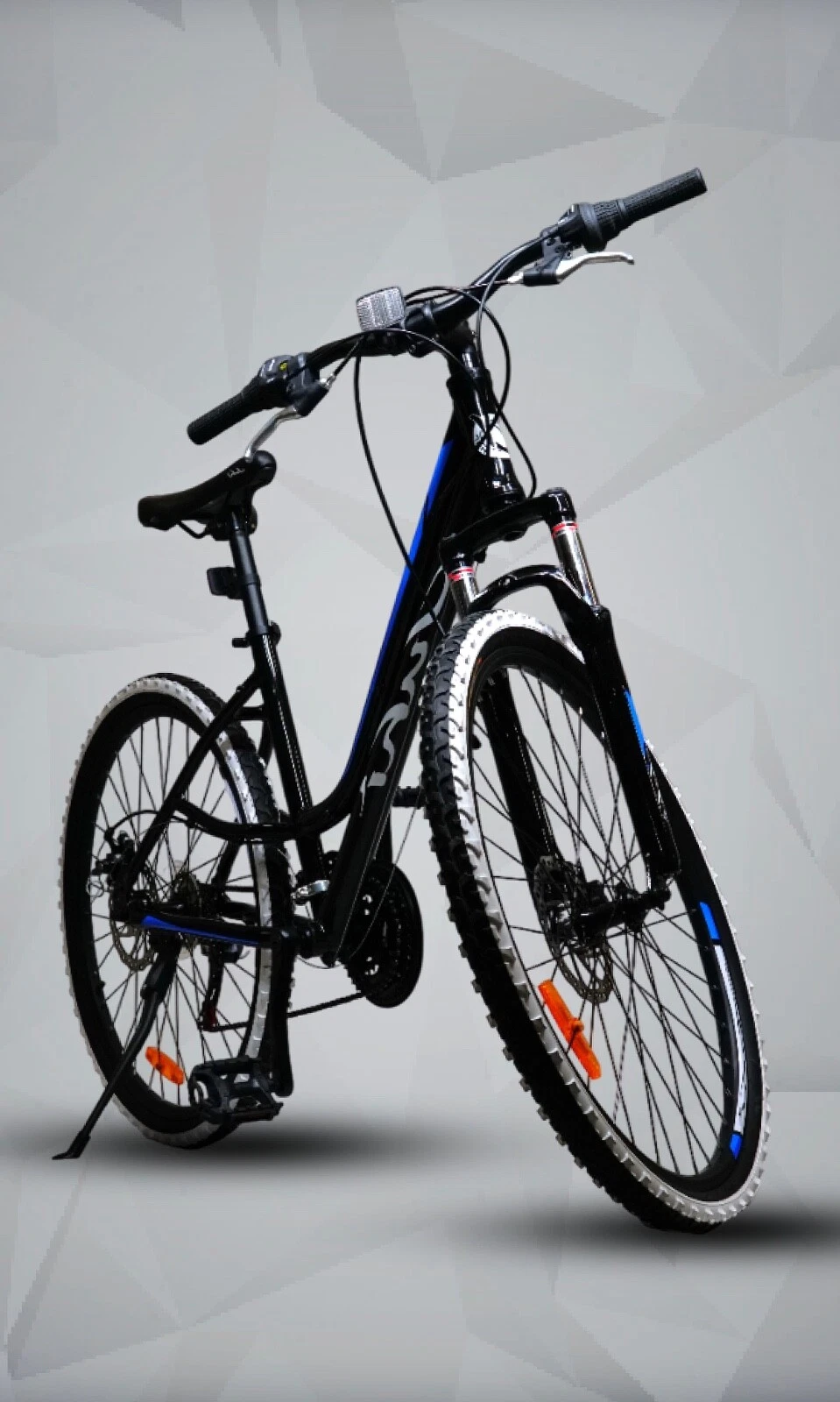 JUHI 26-Inch Hybrid Mountain Bike | 21-Speed, Front Suspension, Disc Brakes