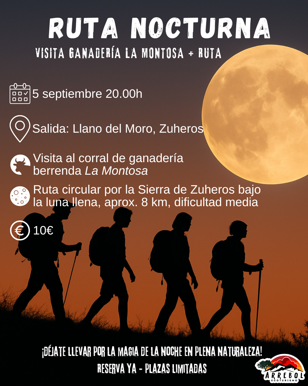 Ruta nocturna Zuheros. Ganadería Berrendas y fuentes.