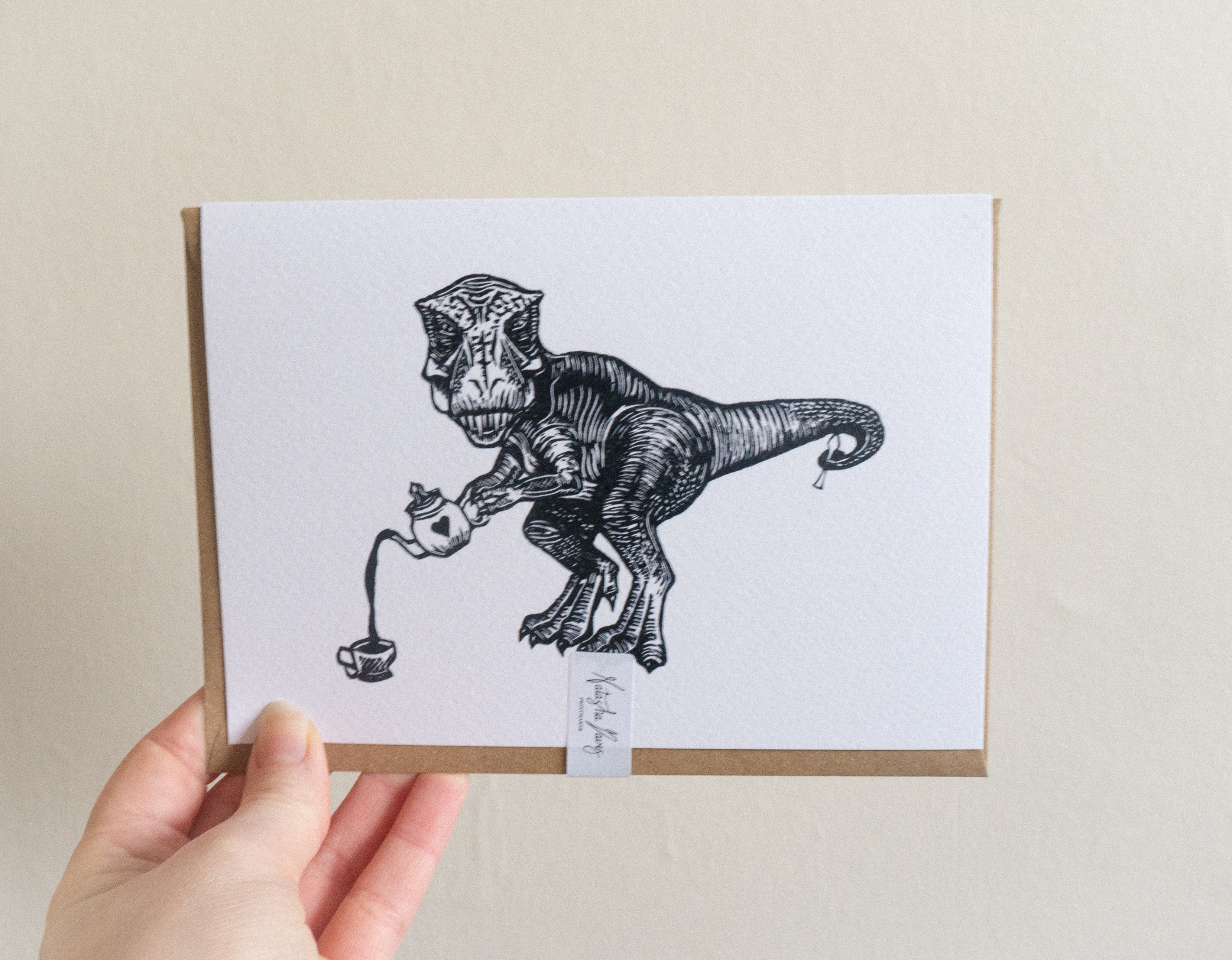 Greetings Card - Tea-Rex