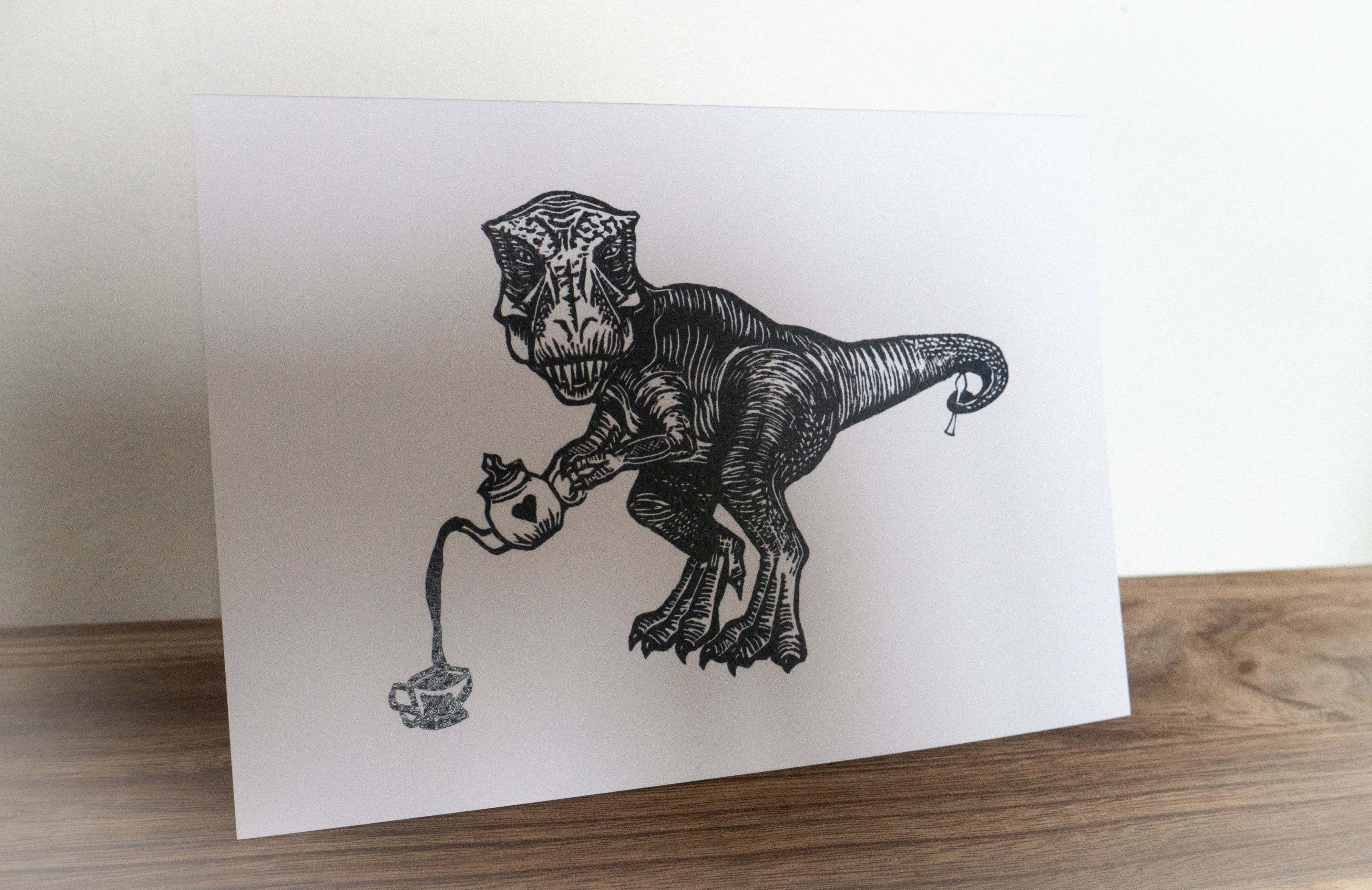 Greetings Card - Tea-Rex