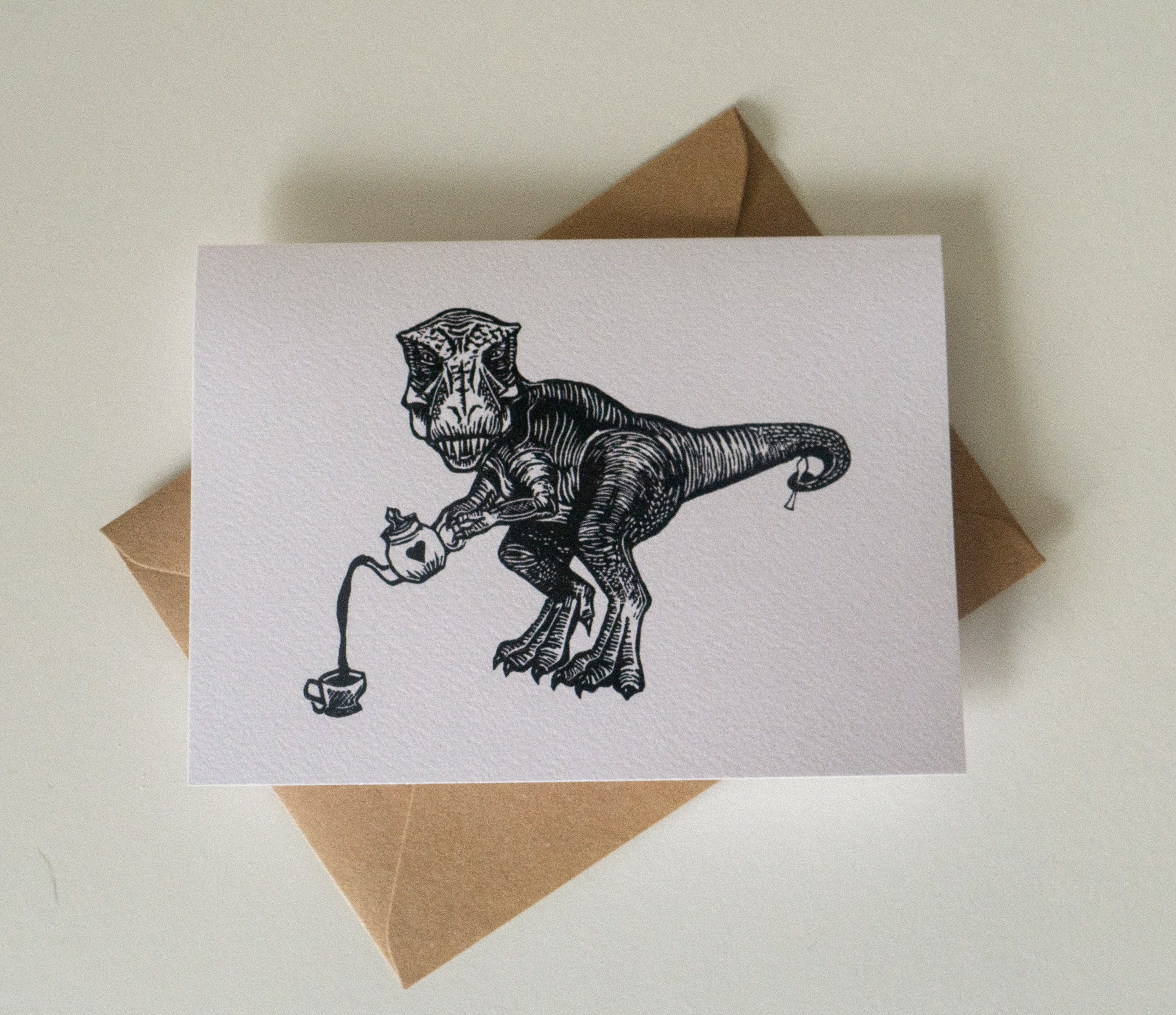 Greetings Card - Tea-Rex