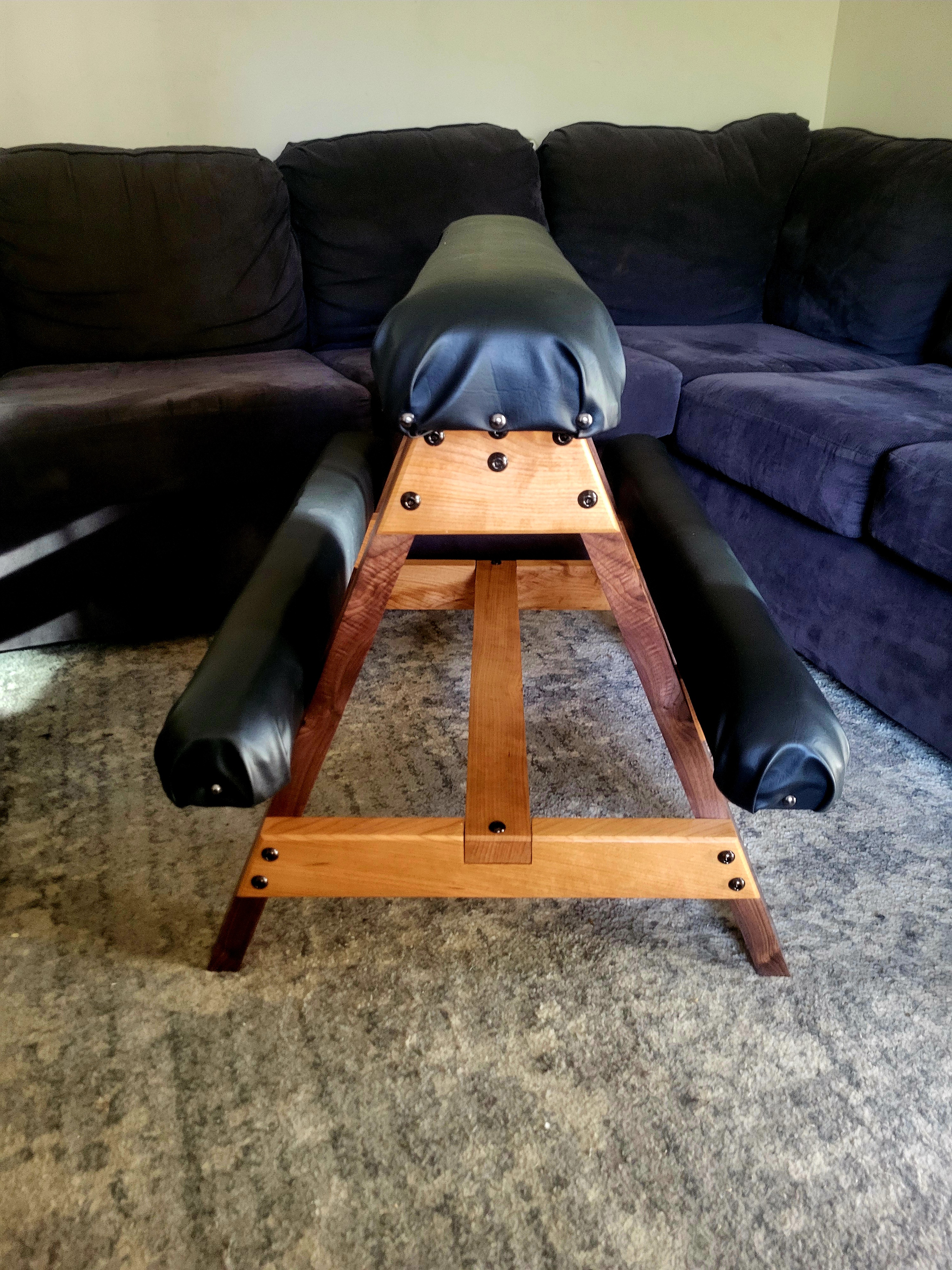 Walnut and cherry spanking bench 