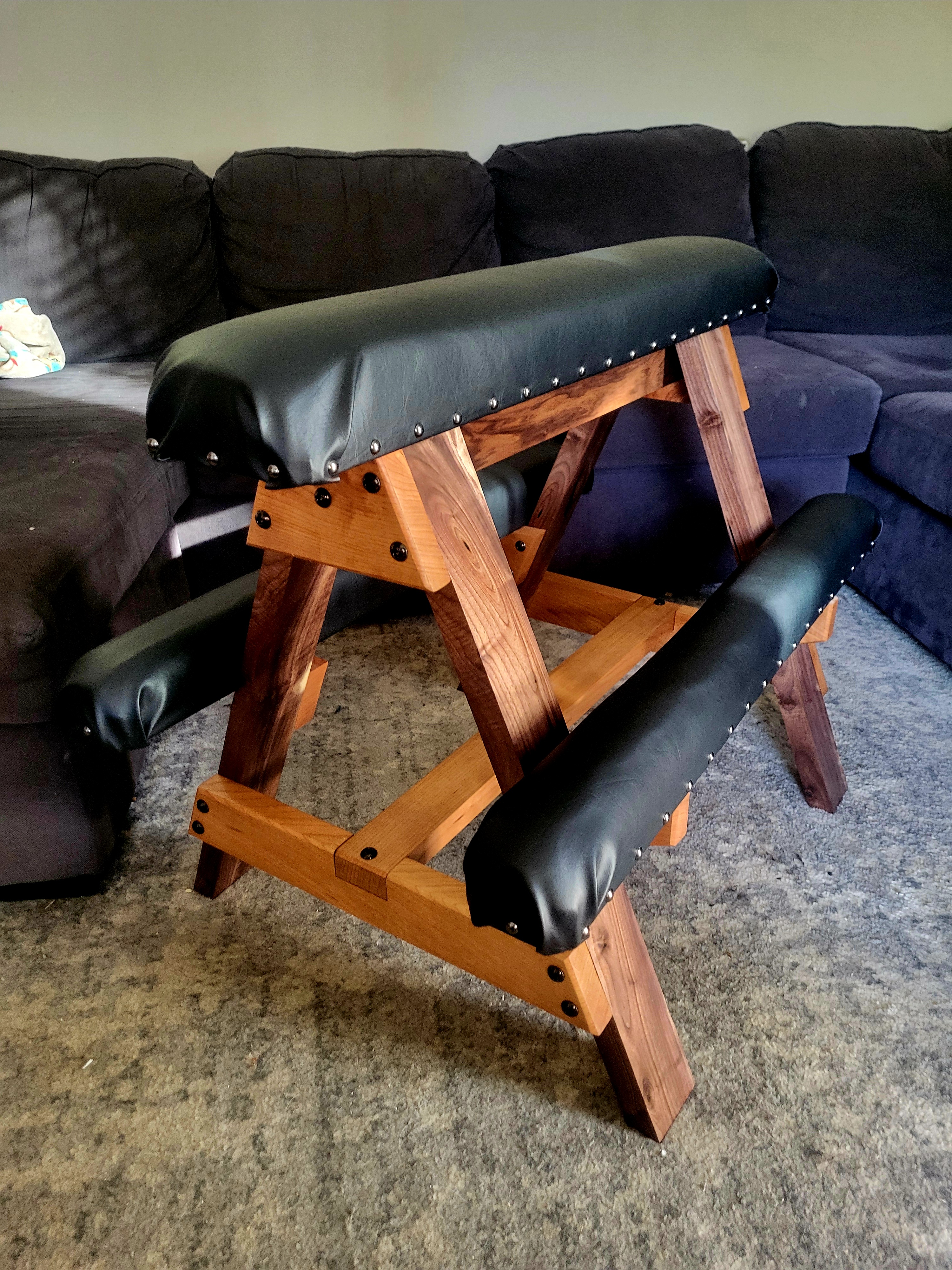 Walnut and cherry spanking bench 