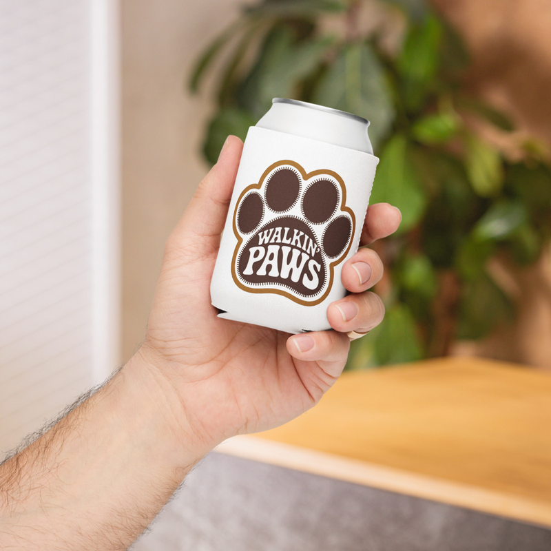 Retro Paw Logo: Can Koozie