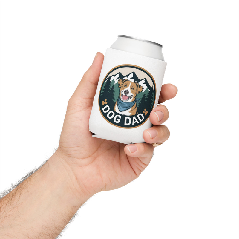 Dog Dad Badge: Can Koozie