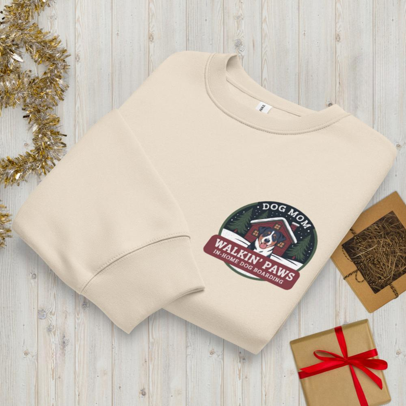 Dog Mom Christmas Badge: Crewneck
