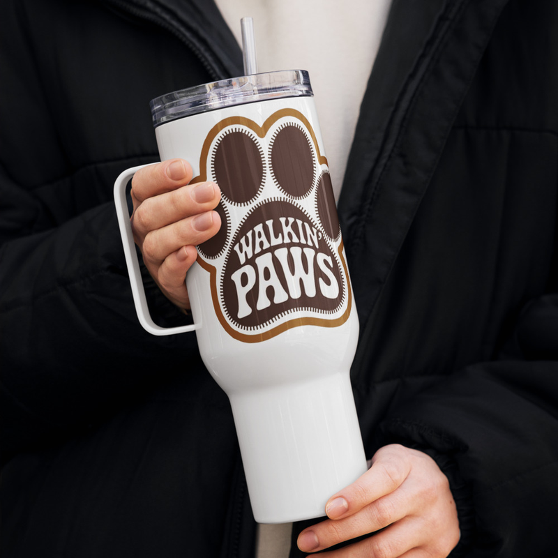 Retro Paw Logo: Travel Mug 