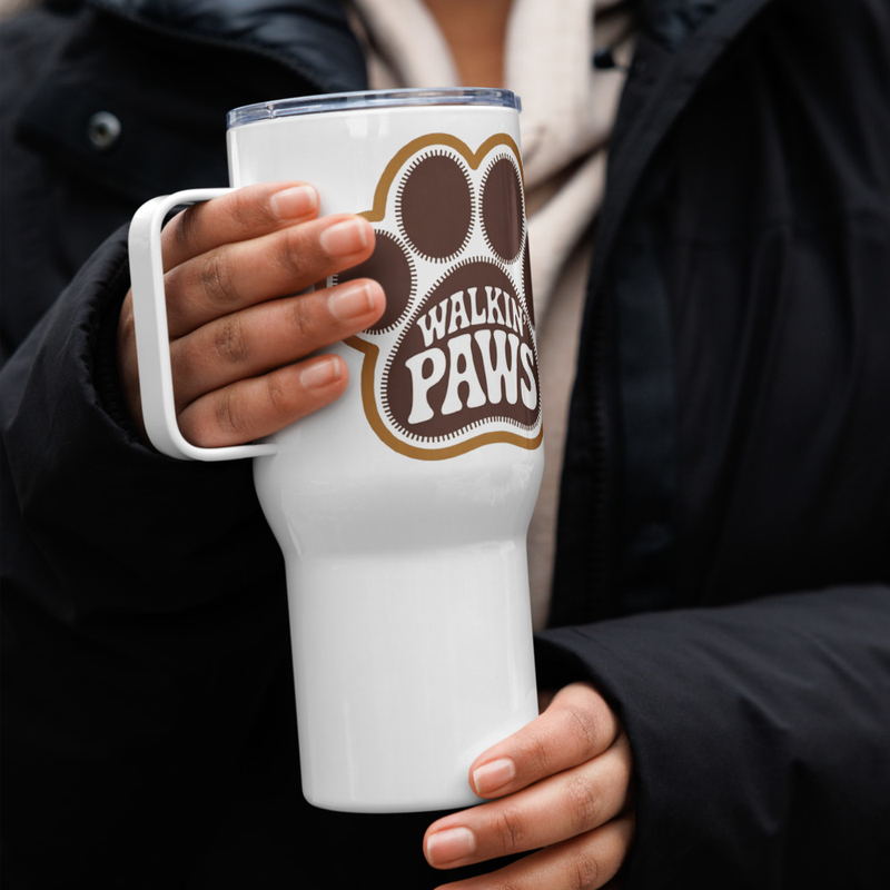 Retro Paw Logo: Travel Mug 